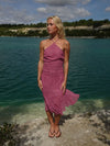 Melisanna dress with polka dots – Magenta/light pink
