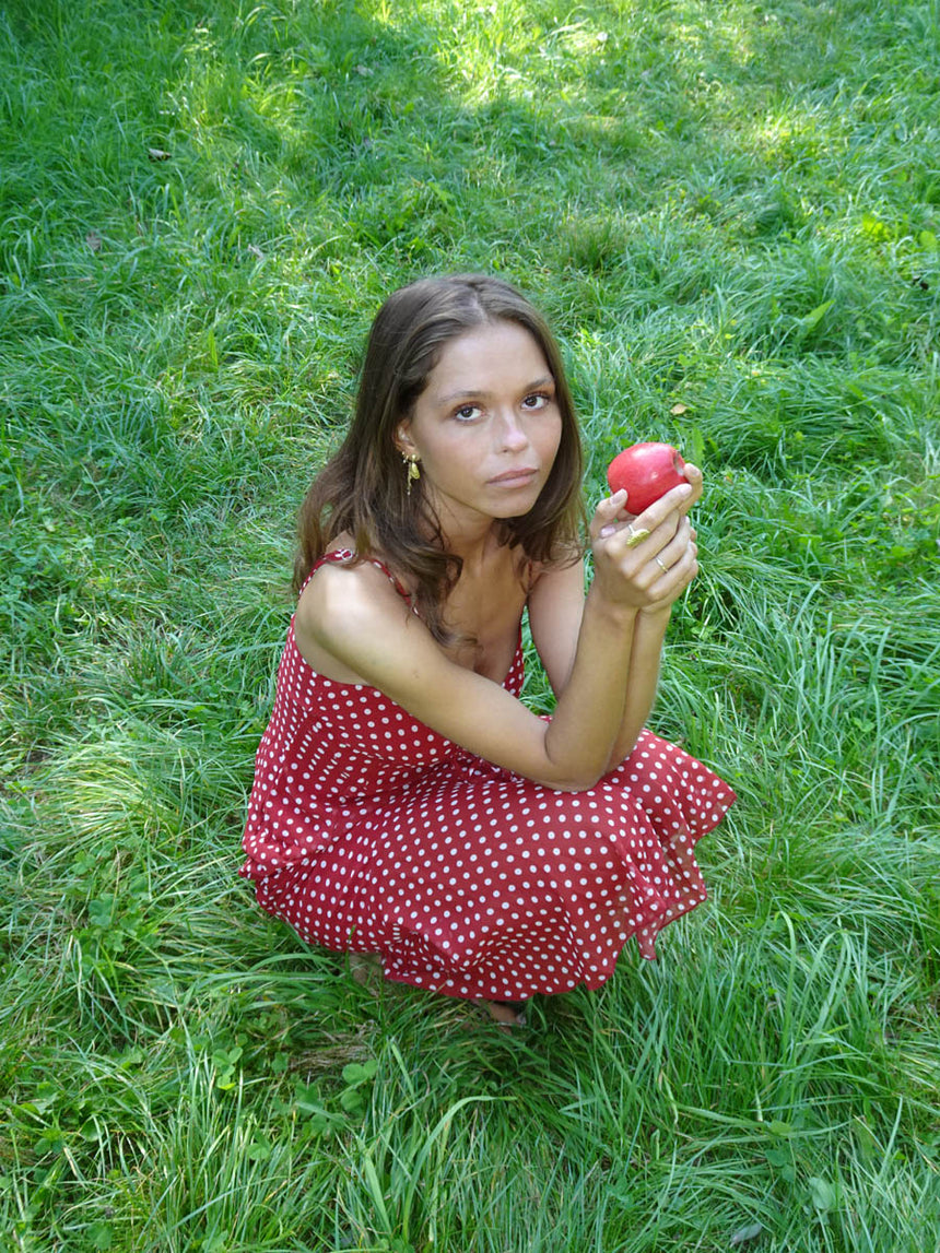 Elora dress with polka dots - Red