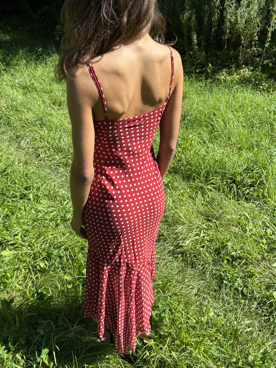 Elora dress with polka dots - Red