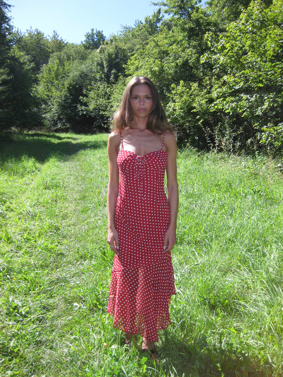 Elora dress with polka dots - Red