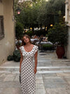 Luna dress with polka dots - Off White/black