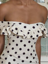 Luna dress with polka dots - Off White/black