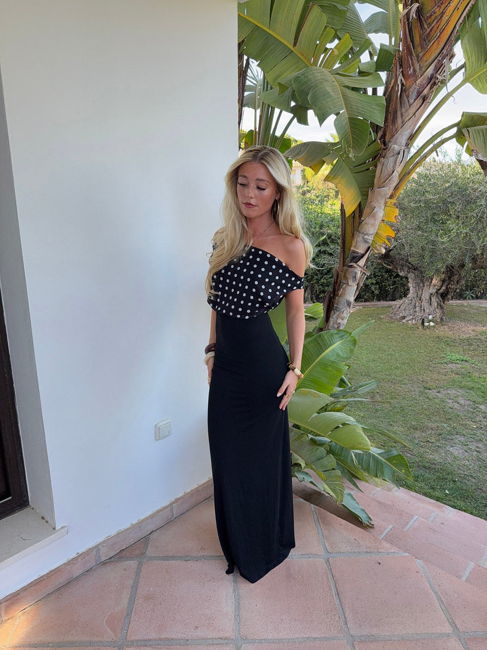 Kimmaya dress with polka dots - Black