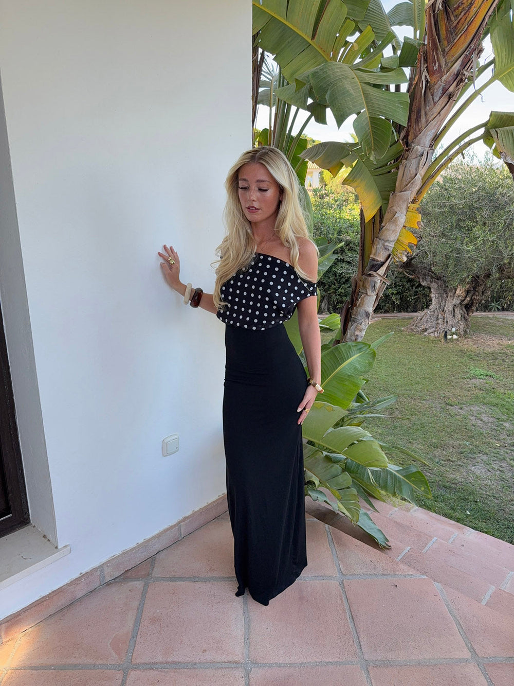 Kimmaya dress with polka dots - Black