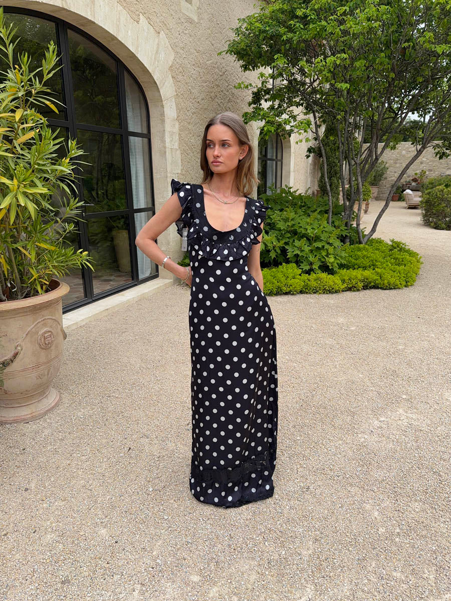 Luvana dress with polka dots – Black/white