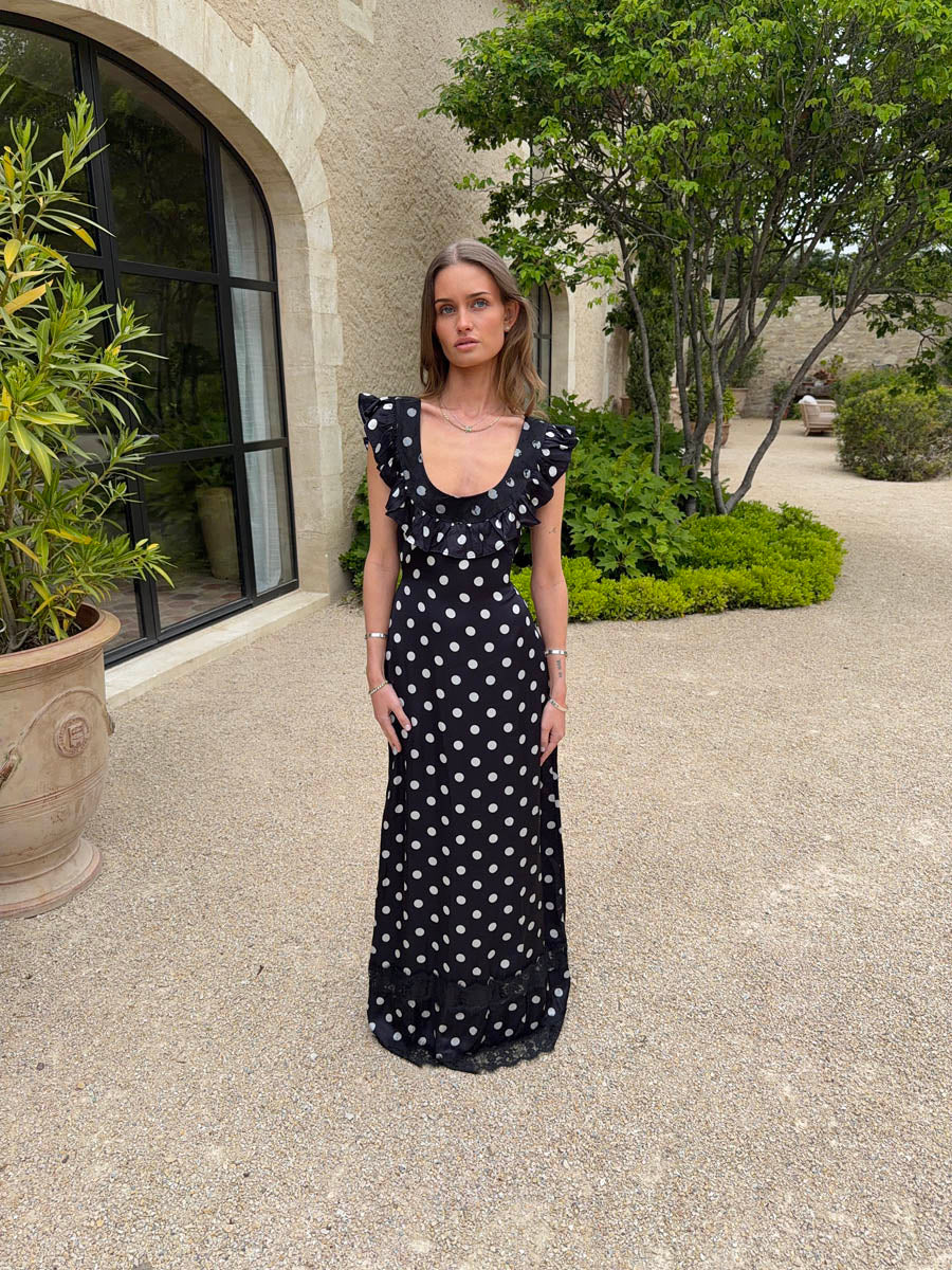 Luvana dress with polka dots – Black/white