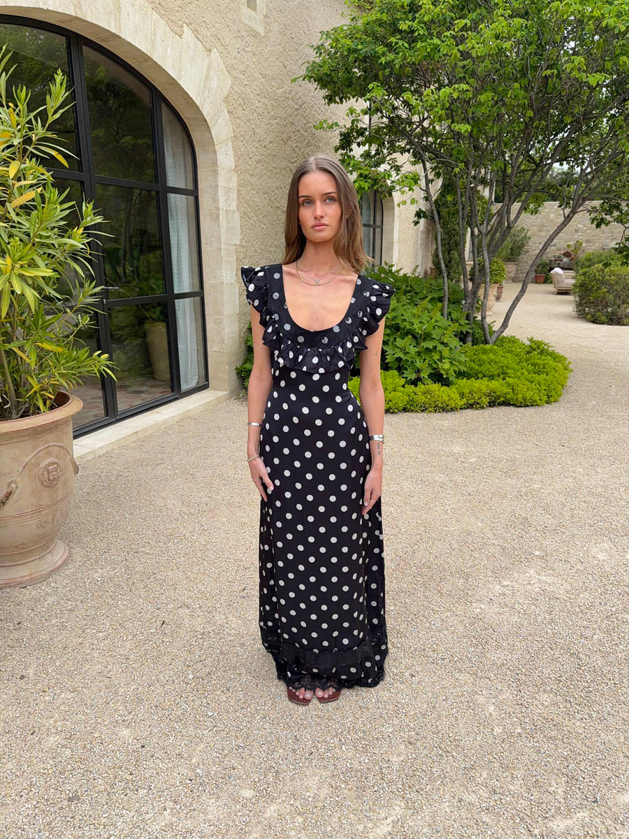 Luvana dress with polka dots – Black/white