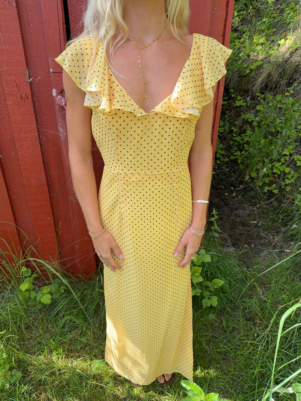Romilly dress with small dots – Yellow/Black