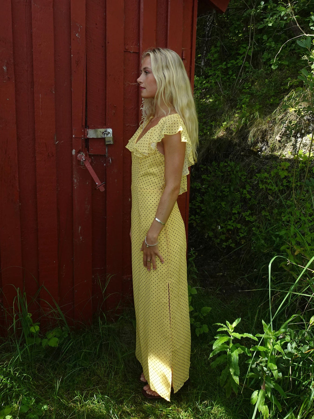 Romilly dress with small dots – Yellow/Black