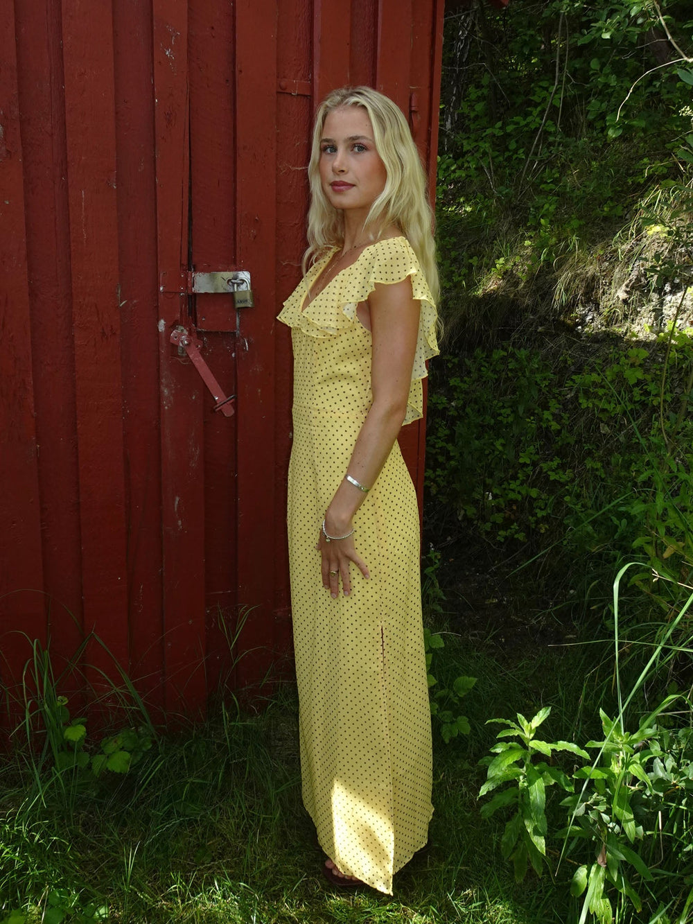 Romilly dress with small dots – Yellow/Black
