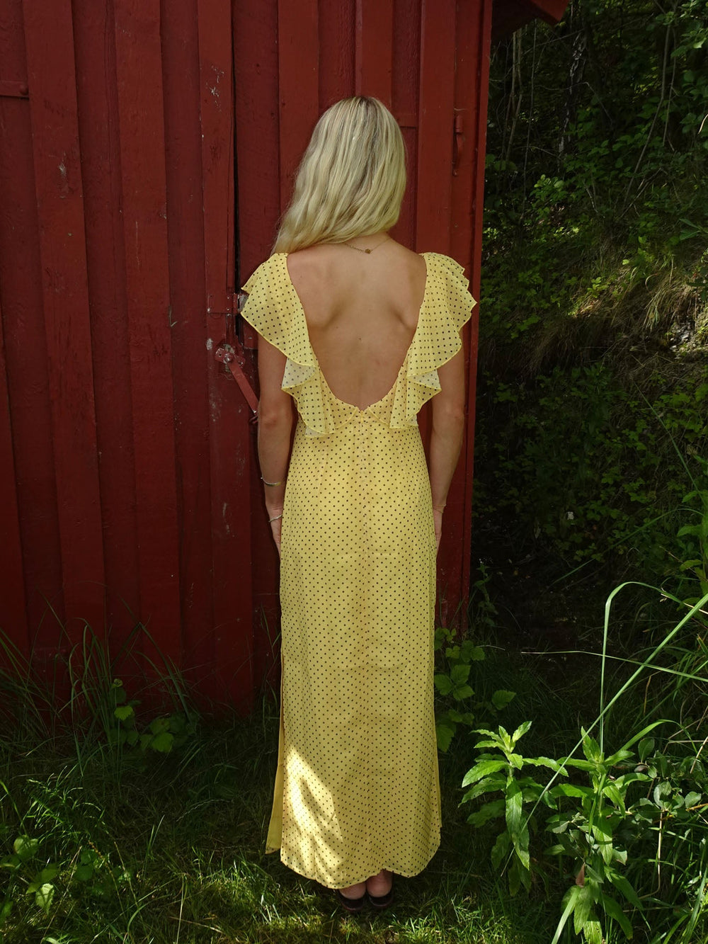 Romilly dress with small dots – Yellow/Black