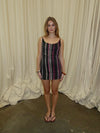 Jeslia dress with stripes - Black/bordeaux/beige