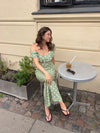 Luna dress with polka dots - Green/white