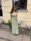 Luna dress with polka dots - Green/white