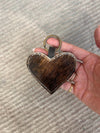 Cavo heart cowhide keyring – Brown/black