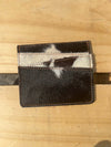 Siva cowhide cardholder – White/black/dark brown