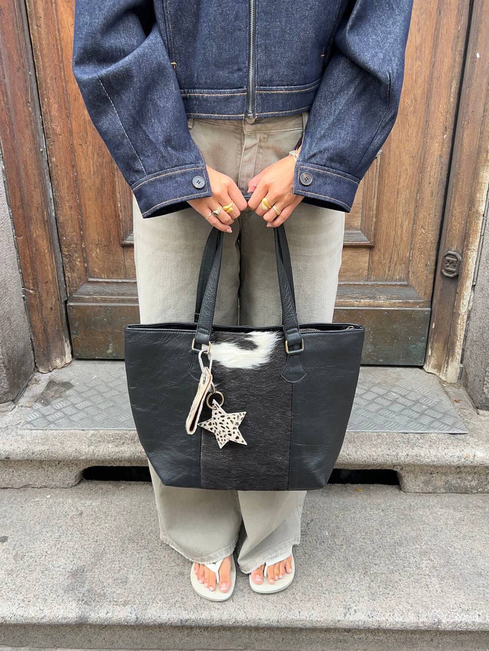 Aurum bag in cowhide - Black