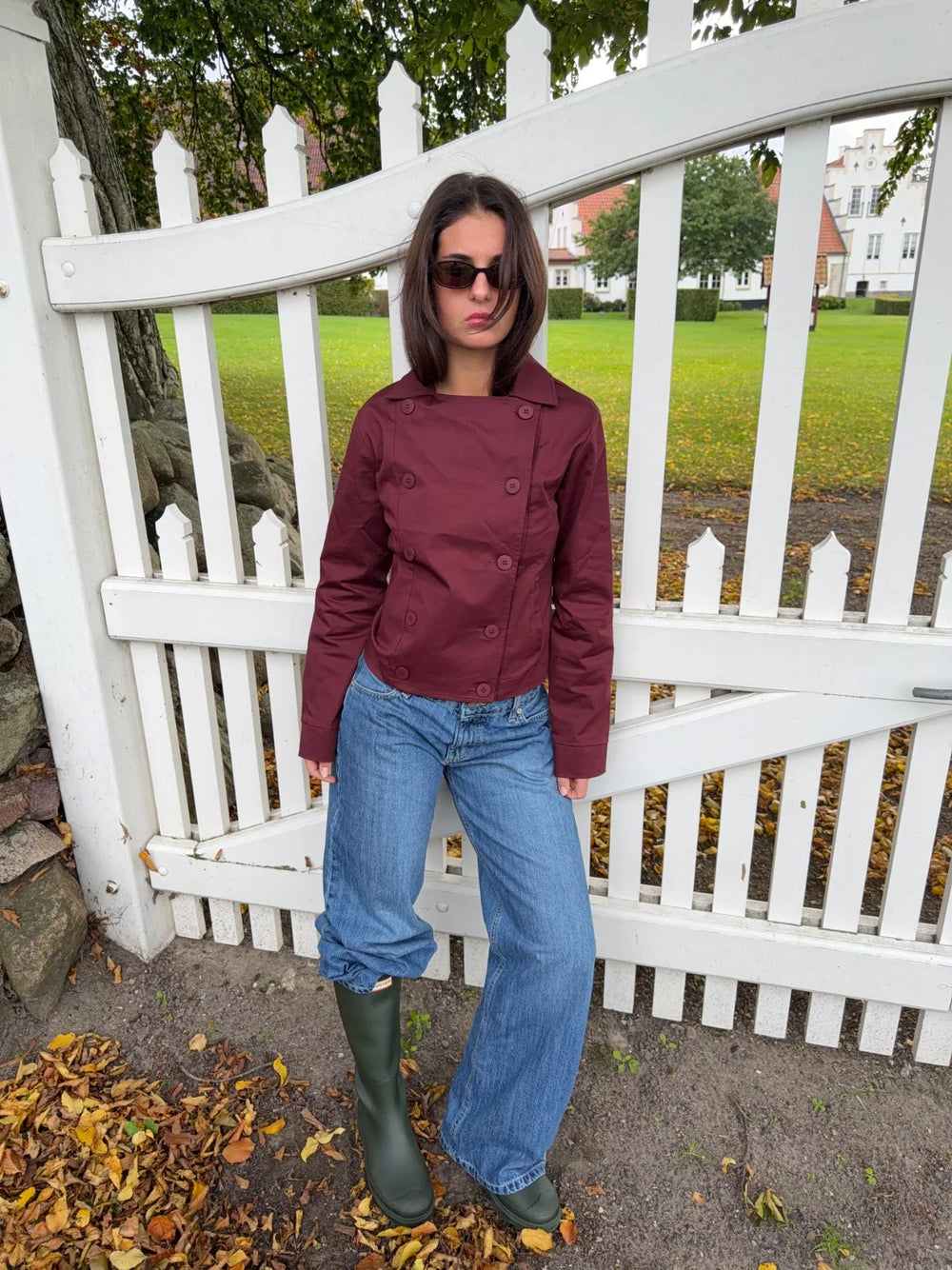 Faye short trenchcoat - Bordeaux