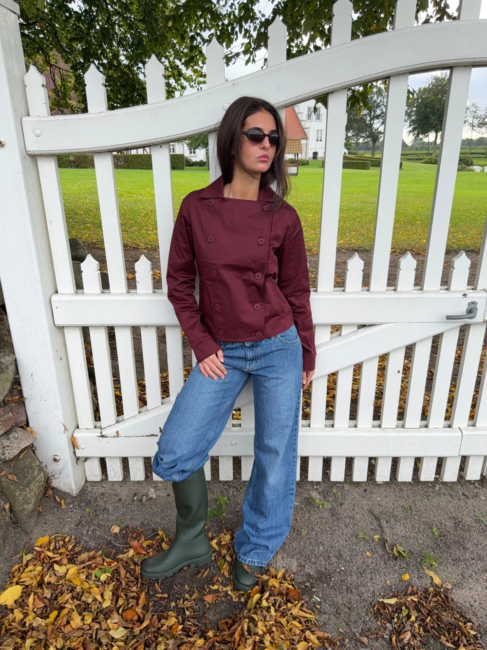 Faye short trenchcoat - Bordeaux