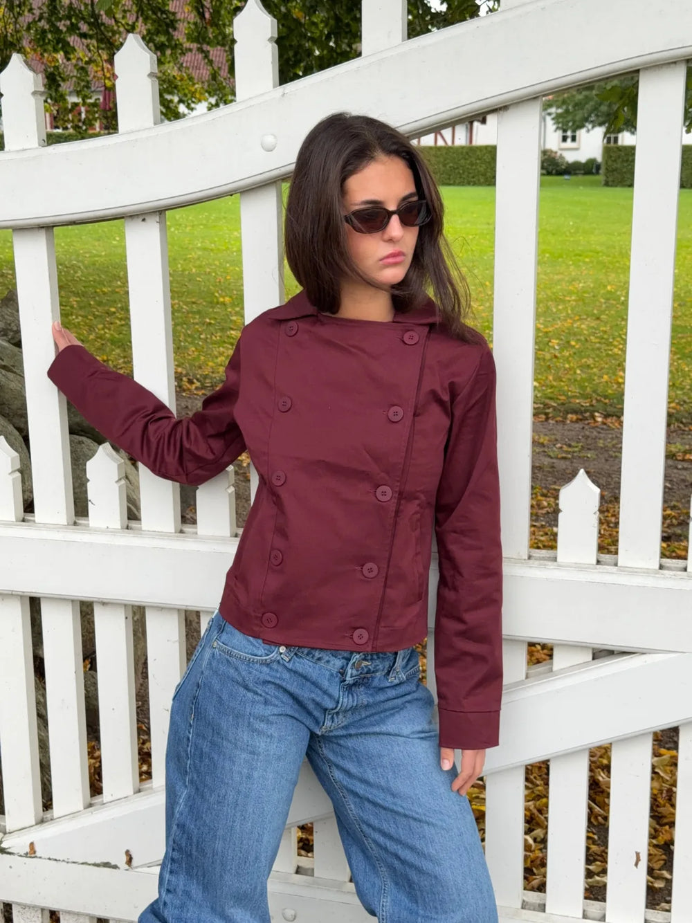 Faye short trenchcoat - Bordeaux