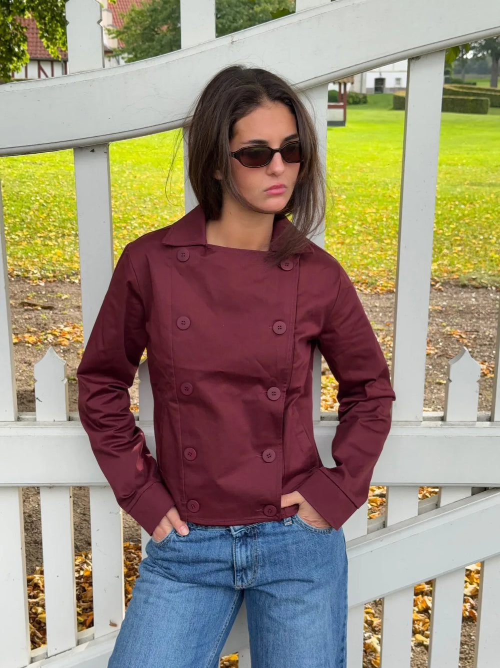 Faye short trenchcoat - Bordeaux