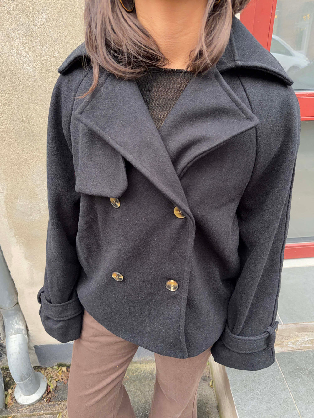 Partricia short trenchcoat - Black