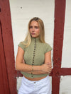 Biona short-sleeved knit blouse - Khaki