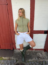 Biona short-sleeved knit blouse - Khaki