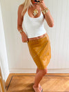 Scandivv faux leather skirt - Cognac