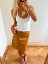 Scandivv faux leather skirt - Cognac