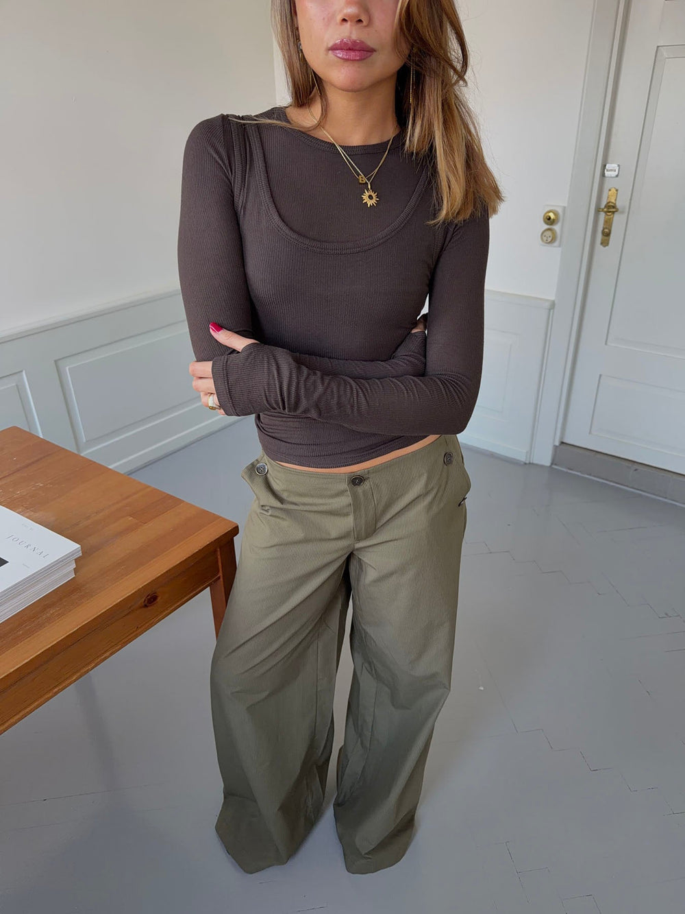 Lelona layered top - Brown