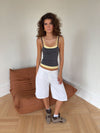 Ovelia layered top - Grey/yellow