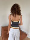 Ovelia layered top - Grey/yellow