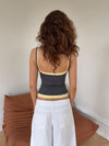 Ovelia layered top - Grey/yellow