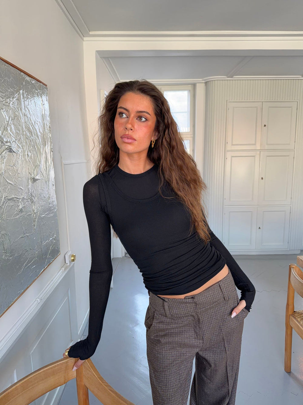 Lelona layered top - Black