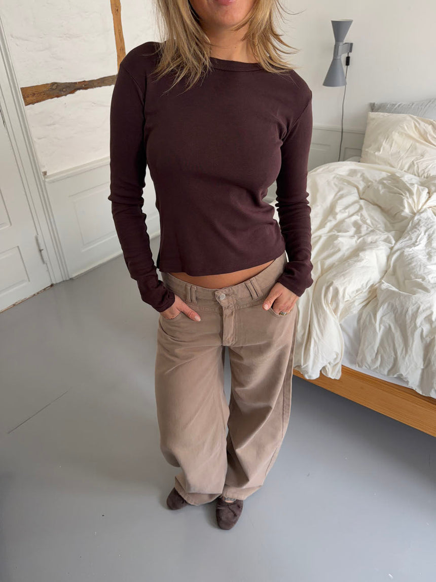 Roleo top with long sleeves – Brown