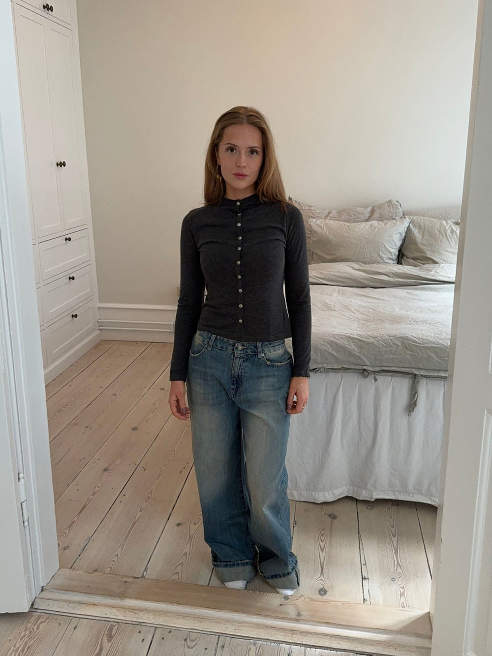 Leonora long-sleeved blouse - Grey