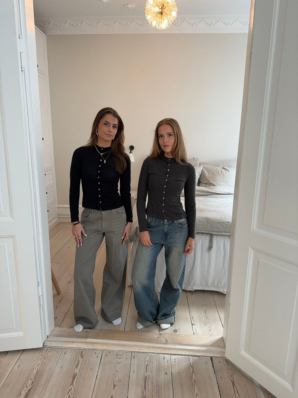 Leonora long-sleeved blouse - Grey