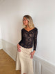 Bodil long sleeve lace blouse - Black