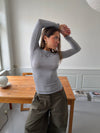 Kaia long-sleeved cashmere blouse - Grey