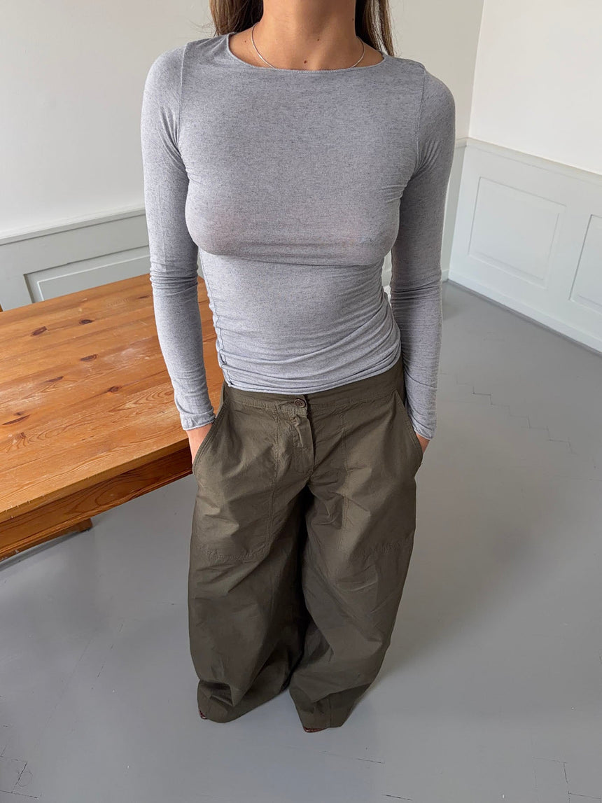 Kaia long-sleeved cashmere blouse - Grey