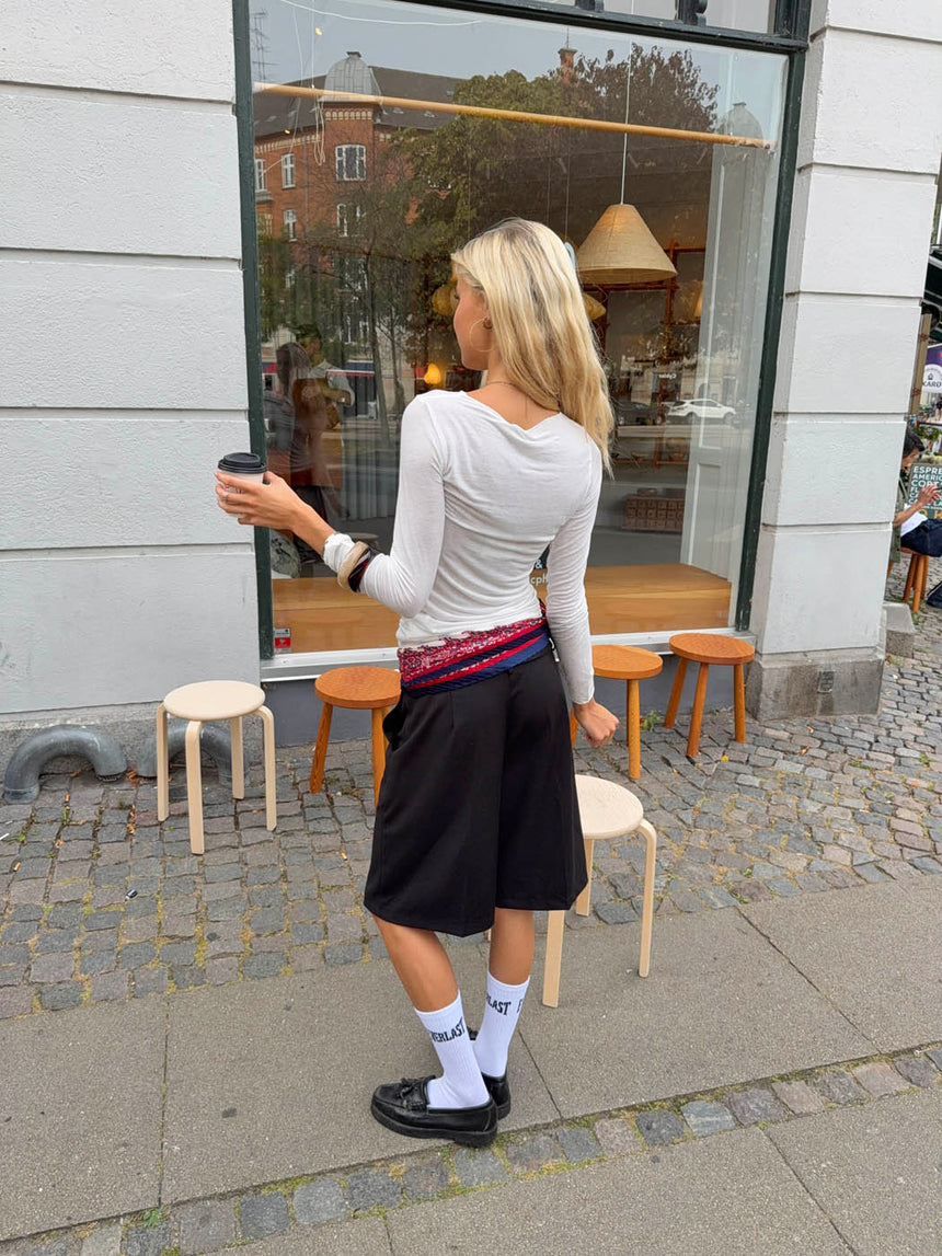 Kaia long sleeved cashmere blouse – White