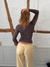 Kaia long-sleeved cashmere blouse – Taupe