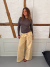 Kaia long-sleeved cashmere blouse – Taupe