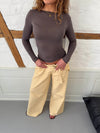 Kaia long-sleeved cashmere blouse – Taupe