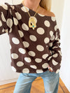 Scandivv blouse with polka dots - Brown/off white
