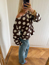 Scandivv blouse with polka dots - Brown/off white