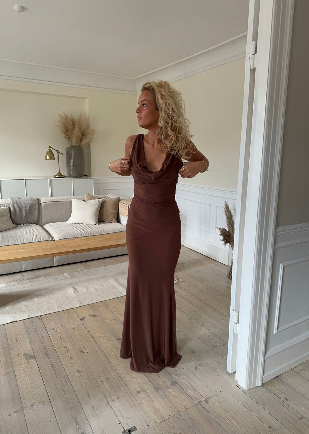Flora maxi dress - Brown