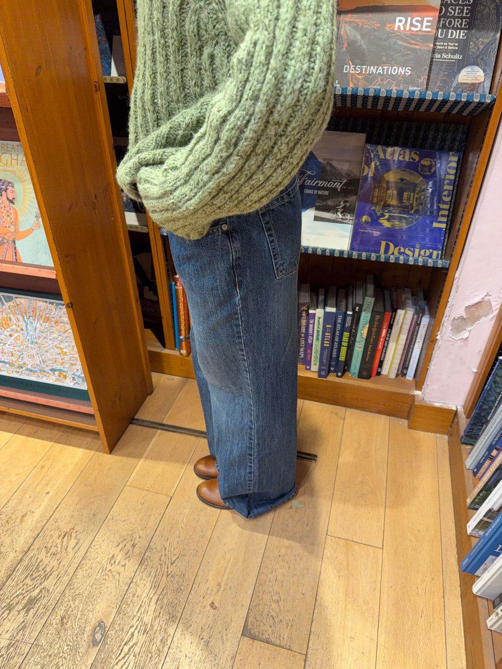 Floraline low waisted jeans - Blue denim