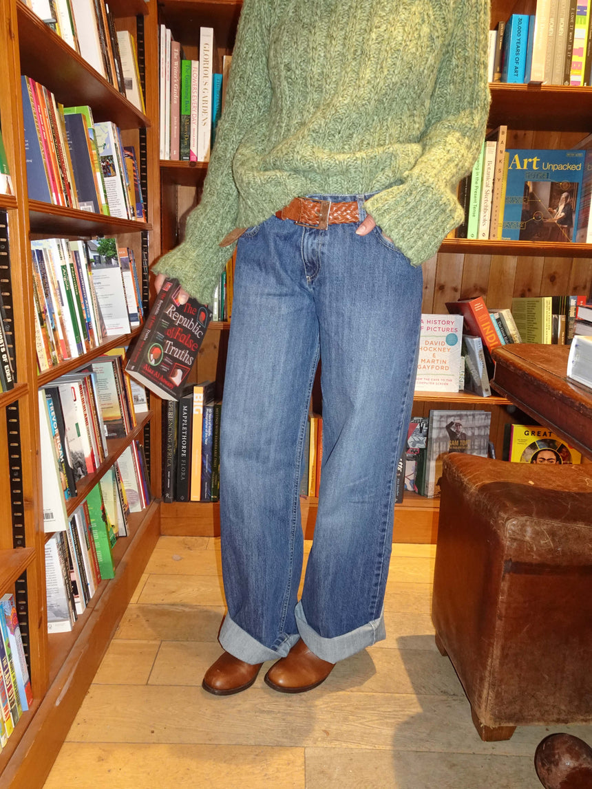 Floraline low waisted jeans - Blue denim